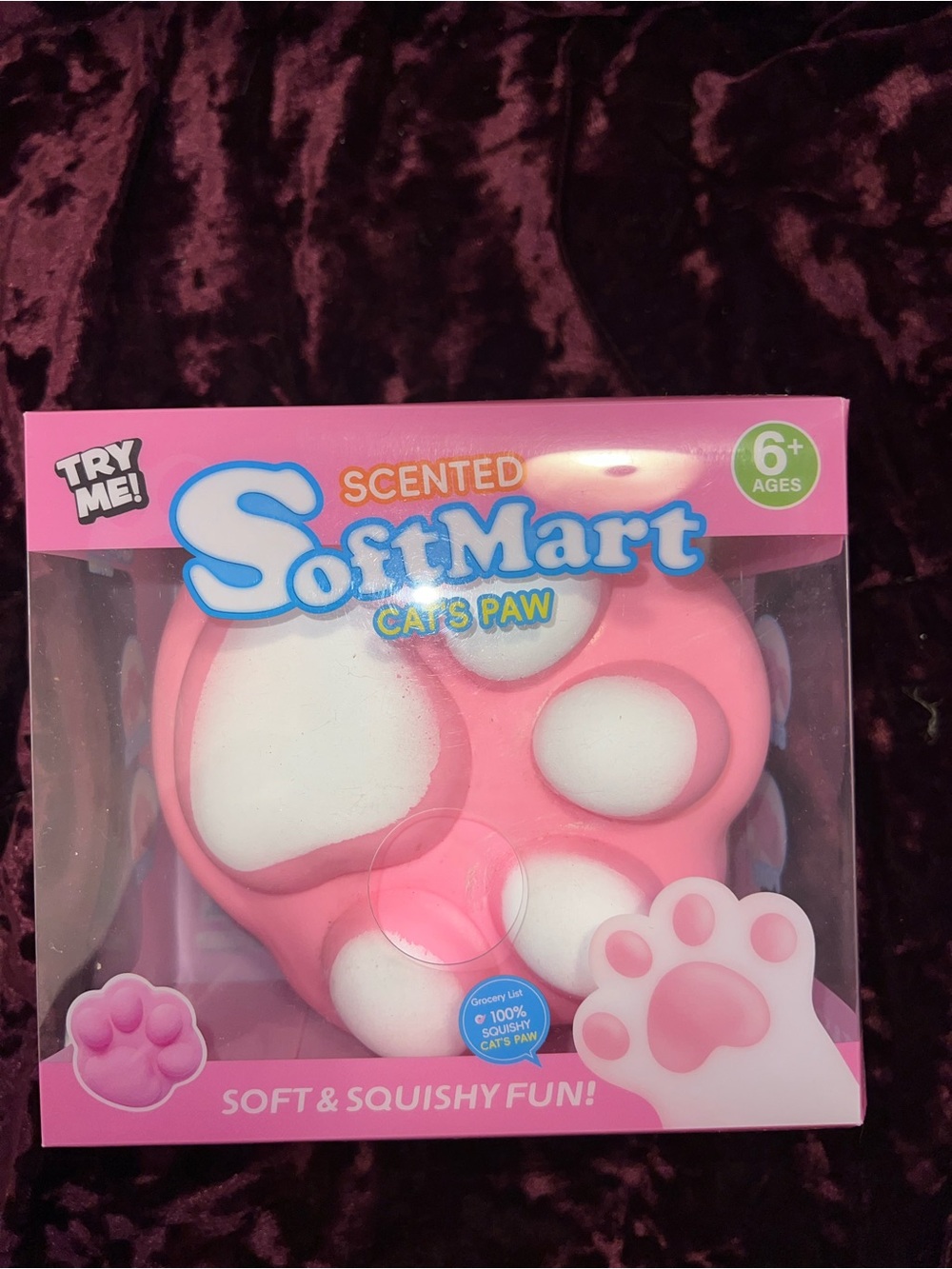 NIB RARE FIND Jumbo Pink Cat Paw Squishy
